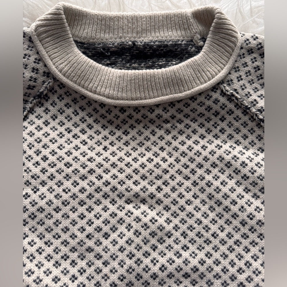 Free People “As if” Pullover Sweater in ivory combo by We the Free NEW Sz L - Picture 9 of 13